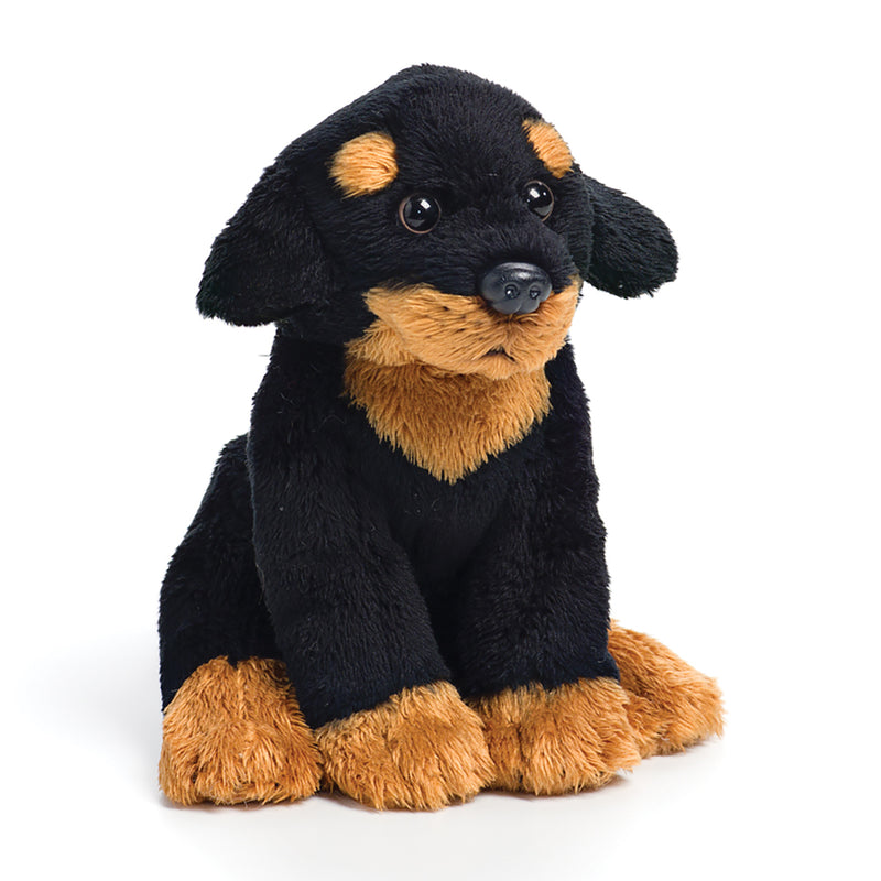 DEMDACO Black and Brown Rottweiler Children's Plush Beanbag Toy