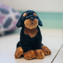 DEMDACO Black and Brown Rottweiler Childrens Plush Beanbag Toy