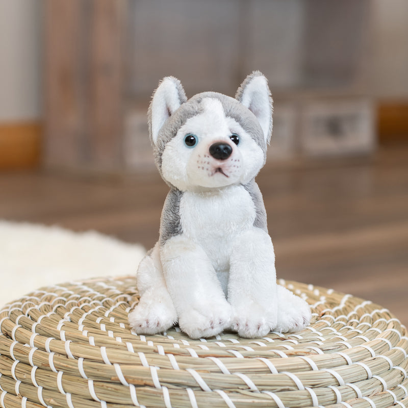 DEMDACO Siberian Husky Childrens Plush Beanbag Stuffed Animal Toy 5.5 Inch, Silver