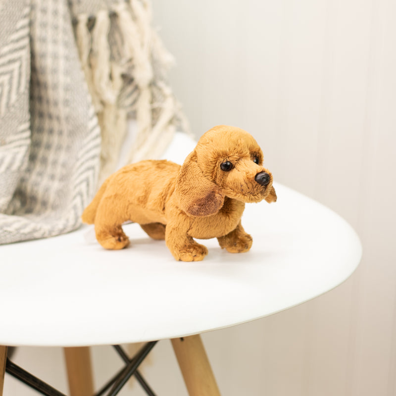 DEMDACO Light Brown Dachshund Childrens Plush Beanbag Stuffed Animal Toy