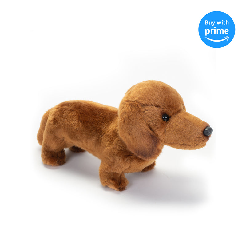 Standing Large Dachshund Dog Caramel Brown Children's Plush Stuffed Animal Toy
