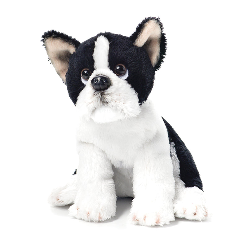 DEMDACO Boston Terrier Beanbag Black and White Children's Plush Stuffed Animal Toy
