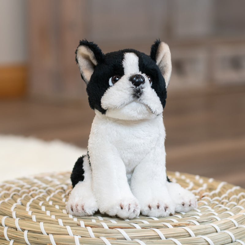 DEMDACO Boston Terrier Beanbag Black and White Childrens Plush Stuffed Animal Toy