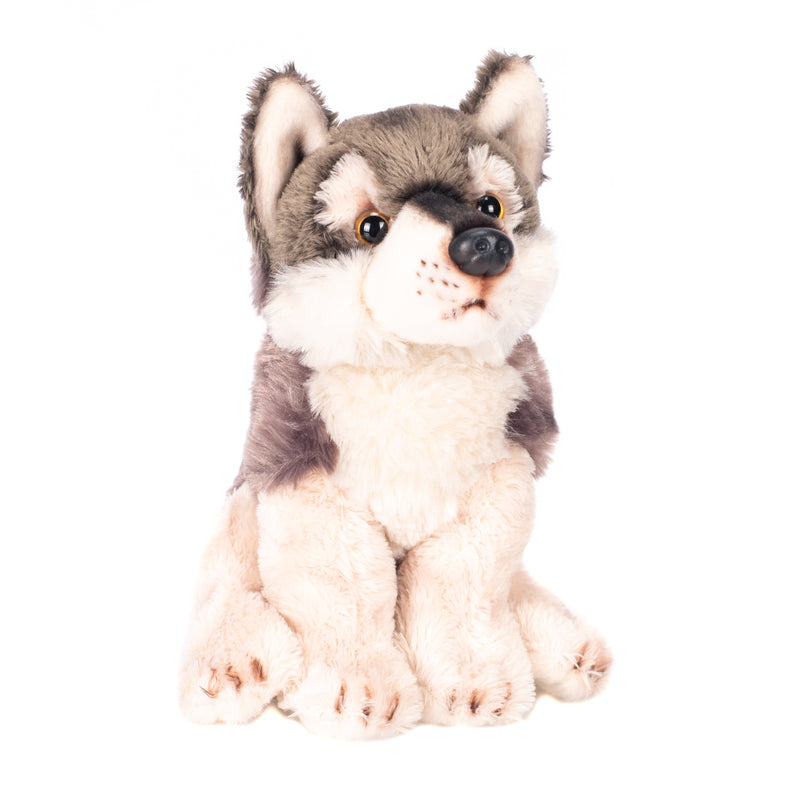 DEMDACO Little Silver Grey Wolf Childrens Plush Beanbag Stuffed Animal Toy