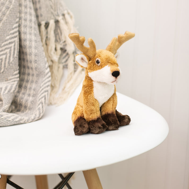 DEMDACO Little Brown Buck Deer Childrens Plush Beanbag Stuffed Animal Toy