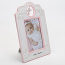 DEMDACO Babys Baptism 6.75 x 9.75 Inch Porcelain Picture Frame, Pink