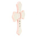 DEMDACO Bless This Child Soft Pink 7 x 5 Porcelain Ceramic Hanging Wall Cross