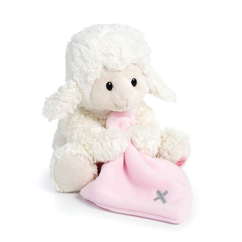 DEMDACO Jesus Loves Me Lamb With Cross Blanket Children's Plush Stuffed Animal Toy