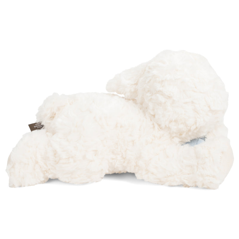 DEMDACO Blue Now I Lay Me Down To Sleep Lamb With Cross Blanket Childrens Plush Stuffed Animal Toy