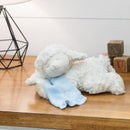 DEMDACO Blue Now I Lay Me Down To Sleep Lamb With Cross Blanket Childrens Plush Stuffed Animal Toy