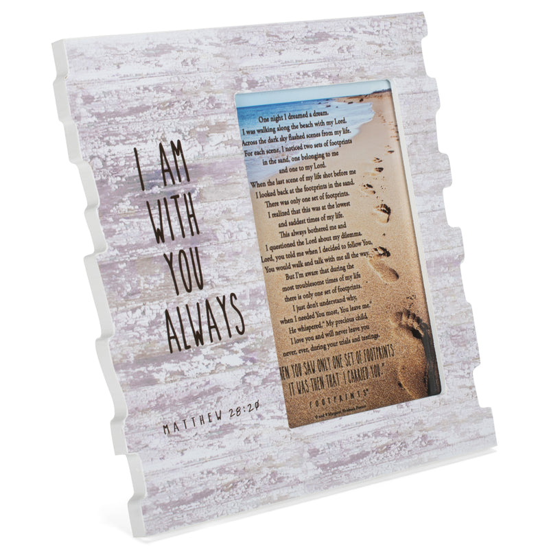 Dicksons I Am with You Footprints Matthew 28:20 Wood 8 x 8 Photo Frame Plaque