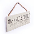 P. Graham Dunn Mama Needs Coffee Cream 10 x 4 Pine Wood Mothers Day Hanging Sign Plaque