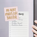 Aunt Life Sweeter Striped 2.75 x 2.75 Wood Inspirational Refrigerator Magnet