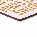 Aunt Life Sweeter Striped 2.75 x 2.75 Wood Inspirational Refrigerator Magnet