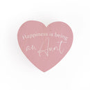 Happiness Being An Aunt Pink 3.5 x 3.25 Pine Wood Heart Tabletop Word Block Sign