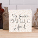 P. Graham Dunn Favorite People Aunt Floral 5.38 x 5.38 Pine Wood Tabletop Word Block Sign