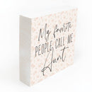 P. Graham Dunn Favorite People Aunt Floral 5.38 x 5.38 Pine Wood Tabletop Word Block Sign