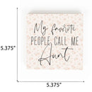 P. Graham Dunn Favorite People Aunt Floral 5.38 x 5.38 Pine Wood Tabletop Word Block Sign