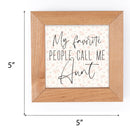 P. Graham Dunn Favorite People Aunt Floral 5 x 5 Pine Wood Decorative Fawn Framed Art Sign