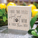 P. Graham Dunn Aunt and Dog Mom Floral Yellow 3.38 x 3.38 Pine Wood Word Block Plaque