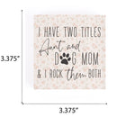 P. Graham Dunn Aunt and Dog Mom Floral Yellow 3.38 x 3.38 Pine Wood Word Block Plaque