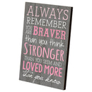 P. Graham Dunn Always Remember You are Braver Than You Think 4x6 Tabletop Mini Wall Sign