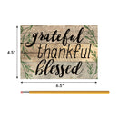 P. Graham Dunn Grateful, Thankful, Blessed Black Lettering with Greenery 5 x 7 Small Wood Plank Design Plaque Sign