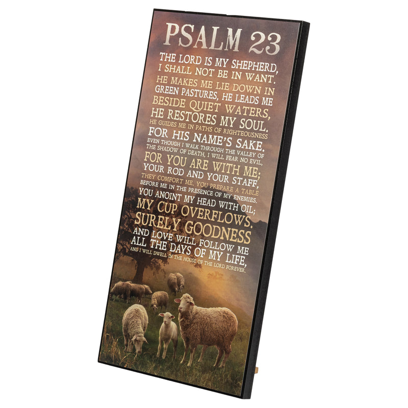 P. Graham Dunn Psalm 23 The Lord is My Shepherd Sheep Grazing 16 x 8 Wood Wall Art Sign Plaque