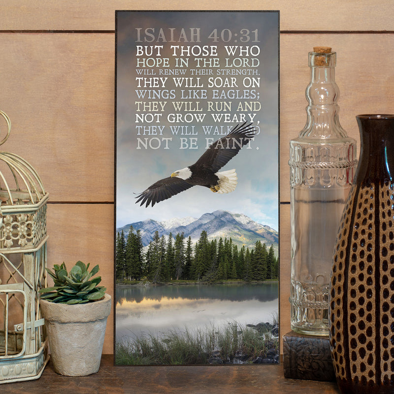 P. Graham Dunn Soar on Wings Like Eagles 16 x 8 Wood Wall Art Sign Plaque