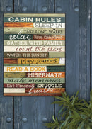 P. Graham Dunn Cabin Rules Colorful Distressed Wood 16 x 12 Wood Wall Art Sign Plaque