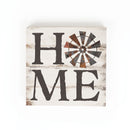 P. Graham Dunn Home Windmill Whitewash 5.5 x 5.5 Solid Wood Barnhouse Block Sign
