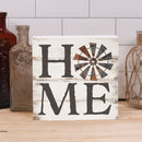 P. Graham Dunn Home Windmill Whitewash 5.5 x 5.5 Solid Wood Barnhouse Block Sign