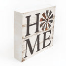 P. Graham Dunn Home Windmill Whitewash 5.5 x 5.5 Solid Wood Barnhouse Block Sign
