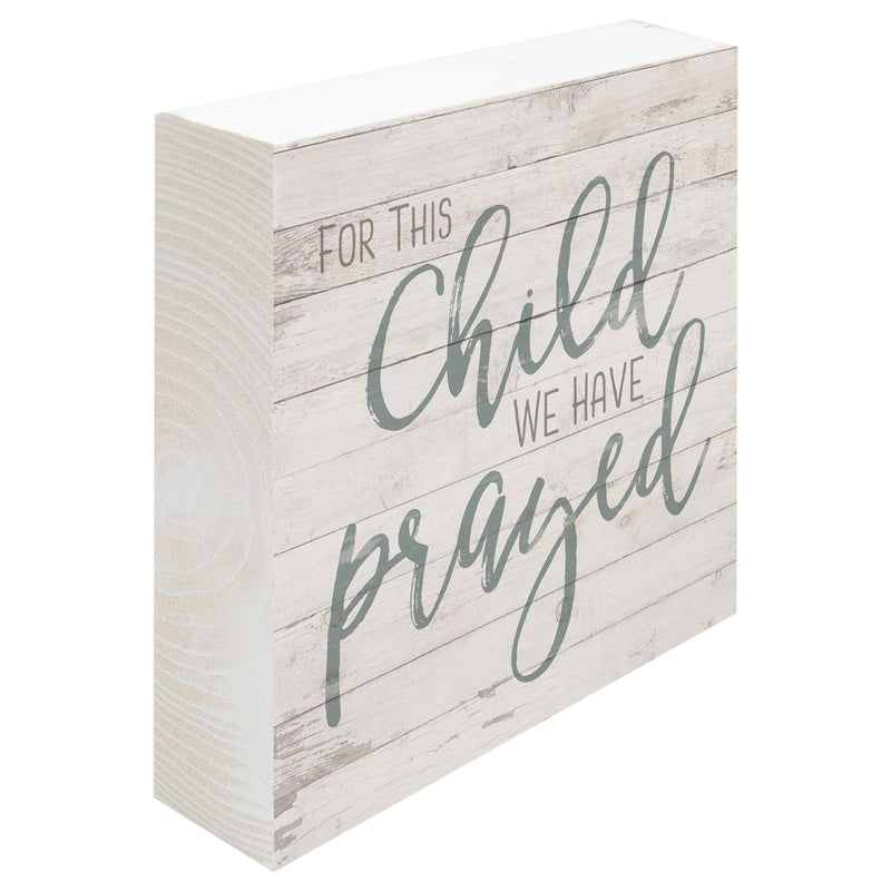 P. Graham Dunn for This Child Slate 5.5 x 5.5 Pine Wood Decorative Tabletop Word Block Plaque