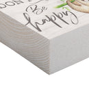 P. Graham Dunn Dont Hurry Be Happy Cream 5 x 3.5 Pine Wood Decorative Tabletop Word Block Plaque