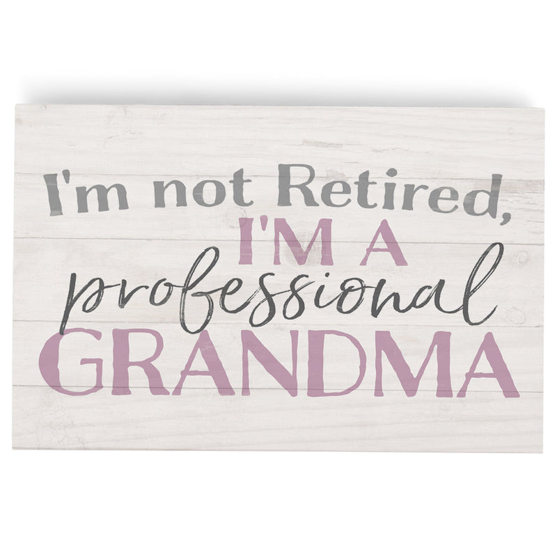 P. Graham Dunn Retired Professional Grandma Cream 5 x 3.5 Pine Wood Tabletop Word Block Plaque