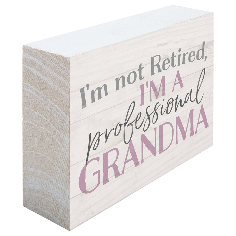 P. Graham Dunn Retired Professional Grandma Cream 5 x 3.5 Pine Wood Tabletop Word Block Plaque