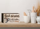 P. Graham Dunn Good Morning This is God Watercolor Coffee Cup Distressed 5 x 8 Wood Plank Design Wall Box Sign
