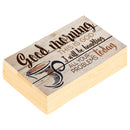 P. Graham Dunn Good Morning This is God Watercolor Coffee Cup Distressed 5 x 8 Wood Plank Design Wall Box Sign