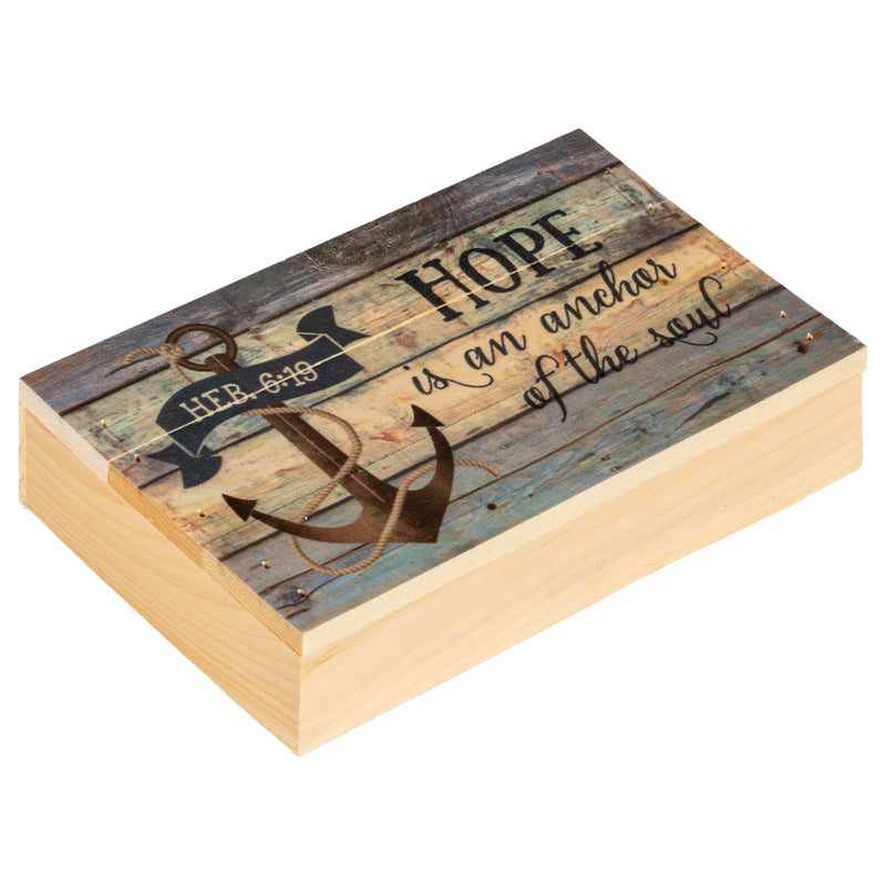 P. Graham Dunn Hope is an Anchor of The Soul Hebrews 6:19 5 x 8 Wood Block-Style Wall Art Sign Plaque