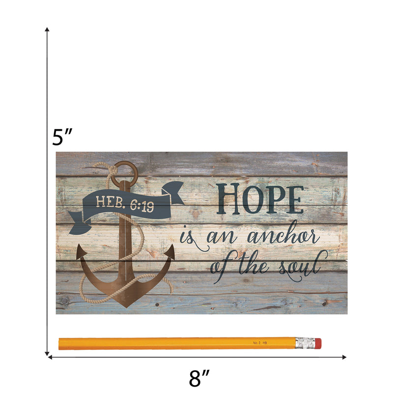 P. Graham Dunn Hope is an Anchor of The Soul Hebrews 6:19 5 x 8 Wood Block-Style Wall Art Sign Plaque