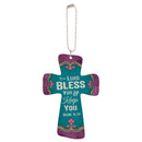 P. Graham Dunn The Lord Bless You Heart Multicolor Cross Wood Car Charm