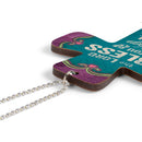 P. Graham Dunn The Lord Bless You Heart Multicolor Cross Wood Car Charm