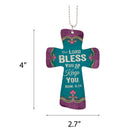 P. Graham Dunn The Lord Bless You Heart Multicolor Cross Wood Car Charm