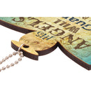 P. Graham Dunn His Angels Will Guard You Vintage Look Wood Car Charm