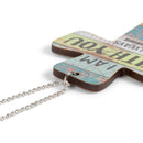 P. Graham Dunn I Am with You Always Map Multicolor Vintage Wood Look Wood Car Charm