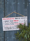 P. Graham Dunn Grandparents House Rules Wooden Sign with Jute Rope Hanger