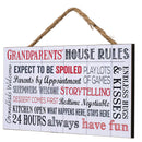 P. Graham Dunn Grandparents House Rules Wooden Sign with Jute Rope Hanger