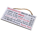P. Graham Dunn Grandparents House Rules Wooden Sign with Jute Rope Hanger