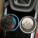 Live Laugh Love Stencil Flowers 2.75 x 2.75 Absorbent Ceramic Car Coasters Pack of 2